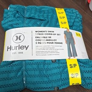Hurley Size S Teal 2-Piece Swim Cover-Up Set